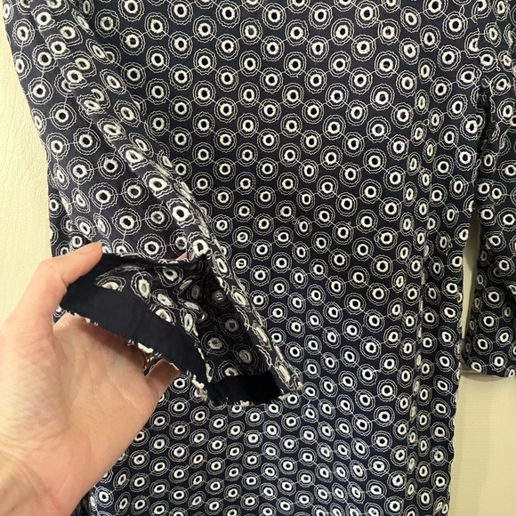 Talbots Swimsuit Cover Blue with White Eyelets V Neck - Picture 7 of 9